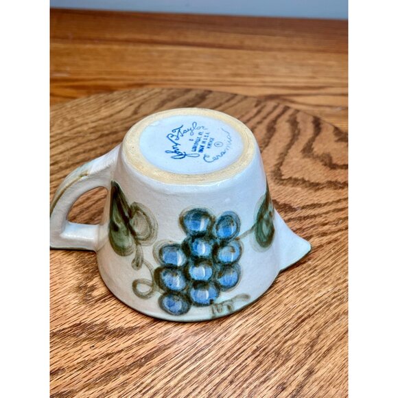 Hand Painted Louisville Stoneware Co Vintage Ceramic Creamer Grape Motif Harvest - Picture 7 of 10
